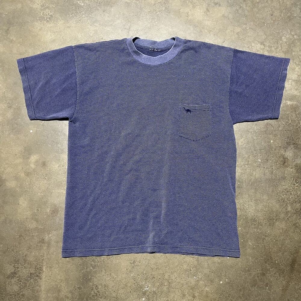 Vintage 90s Camel Navy Texture Pocket T-Shirt